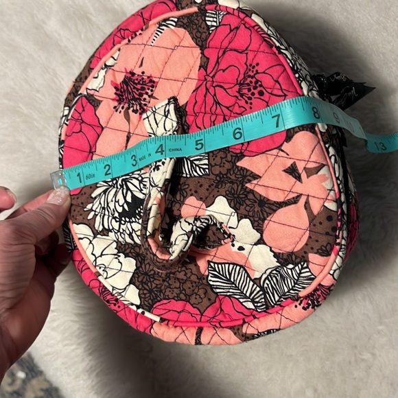Vera Bradley retired mocha rouge pattern makeup cosmetics toiletries travel bag - Picture 10 of 11